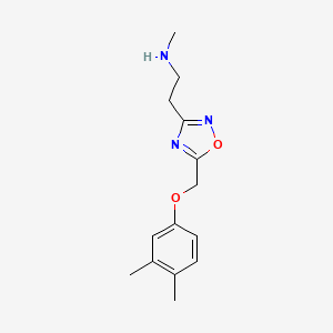 2-(5-((3,4-Dimethylphenoxy)methyl)-1,2,4-oxadiazol-3-yl)-N-methylethan-1-amine