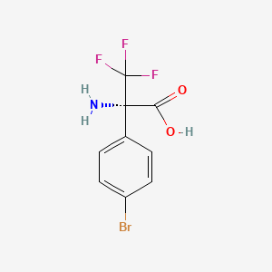 molecular formula C9H7BrF3NO2 B13909950 (2S)-2-amino-2-(4-bromophenyl)-3,3,3-trifluoropropanoic acid 