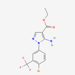 molecular formula C13H11BrF3N3O2 B1390996 ethyl 5-amino-1-[4-bromo-3-(trifluoromethyl)phenyl]-1H-pyrazole-4-carboxylate CAS No. 1186404-53-4