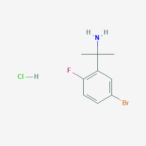 molecular formula C9H12BrClFN B13909974 2-(5-Bromo-2-fluorophenyl)propan-2-amine hydrochloride 