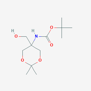 molecular formula C12H23NO5 B1390999 Tert-butyl [5-(hydroxymethyl)-2,2-dimethyl-1,3-dioxan-5-yl]carbamate CAS No. 364631-72-1