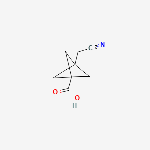 molecular formula C8H9NO2 B13909990 3-(Cyanomethyl)bicyclo[1.1.1]pentane-1-carboxylic acid 