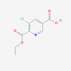 molecular formula C9H8ClNO4 B1391001 5-氯-6-(乙氧羰基)烟酸 CAS No. 1198475-22-7
