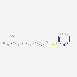 molecular formula C11H15NO2S2 B13910017 6-(Pyridin-2-yldisulfanyl)hexanoic acid 