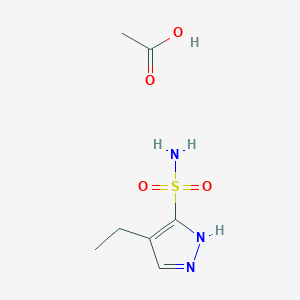 4-Ethyl-1H-pyrazole-5-sulfonamide acetate