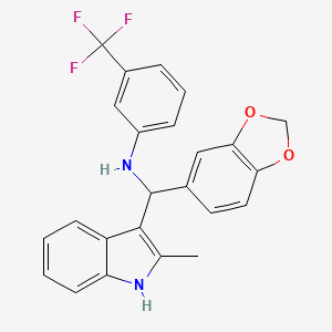 N-[1,3-benzodioxol-5-yl-(2-methyl-1H-indol-3-yl)methyl]-3-(trifluoromethyl)aniline