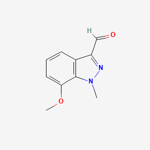 molecular formula C10H10N2O2 B13910048 7-Methoxy-1-methyl-indazole-3-carbaldehyde 