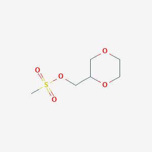 molecular formula C6H12O5S B13910063 1,4-Dioxan-2-ylmethyl methanesulfonate 