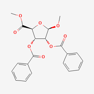 molecular formula C21H20O8 B13910067 (2R,3R,4S,5S)-2-Methoxy-5-(methoxycarbonyl)tetrahydrofuran-3,4-diyl Dibenzoate 