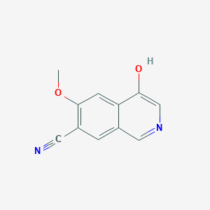 molecular formula C11H8N2O2 B13910073 4-Hydroxy-6-methoxyisoquinoline-7-carbonitrile 