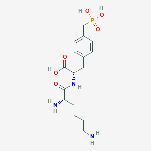 molecular formula C16H26N3O6P B13910117 (S)-2-((S)-2,6-diaminohexanamido)-3-(4-(phosphonomethyl)phenyl)propanoic acid 