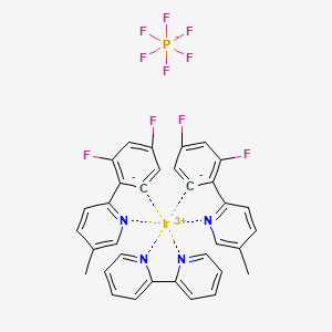 molecular formula C34H24F10IrN4P B13910136 2-(2,4-difluorobenzene-6-id-1-yl)-5-methylpyridine;iridium(3+);2-pyridin-2-ylpyridine;hexafluorophosphate 