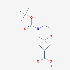 molecular formula C13H21NO5 B13910145 cis-8-Tert-butoxycarbonyl-5-oxa-8-azaspiro[3.5]nonane-2-carboxylic acid 