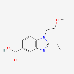 2-Ethyl-1-(2-methoxyethyl)-1H-1,3-benzodiazole-5-carboxylic acid