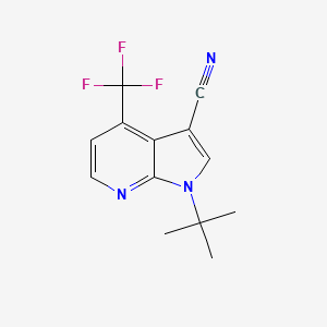 molecular formula C13H12F3N3 B1391021 1-(tert-butyl)-4-(trifluoromethyl)-1H-pyrrolo[2,3-b]pyridine-3-carbonitrile CAS No. 1146221-86-4