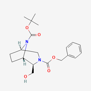 molecular formula C20H28N2O5 B13910211 O3-Benzyl O8-tert-butyl (1S,2R,5R)-2-(hydroxymethyl)-3,8-diazabicyclo[3.2.1]octane-3,8-dicarboxylate 