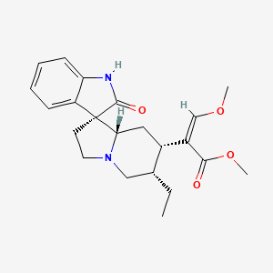 molecular formula C22H28N2O4 B13910245 methyl (Z)-2-[(3R,6'S,7'S,8'aS)-6'-ethyl-2-oxospiro[1H-indole-3,1'-3,5,6,7,8,8a-hexahydro-2H-indolizine]-7'-yl]-3-methoxyprop-2-enoate 