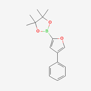 molecular formula C16H19BO3 B1391028 4,4,5,5-四甲基-2-(4-苯基呋喃-2-基)-1,3,2-二氧杂硼环丁烷 CAS No. 1242517-60-7