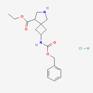 molecular formula C18H25ClN2O4 B13910289 Ethyl 2-(benzyloxycarbonylamino)-6-azaspiro[3.4]octane-8-carboxylate;hydrochloride 