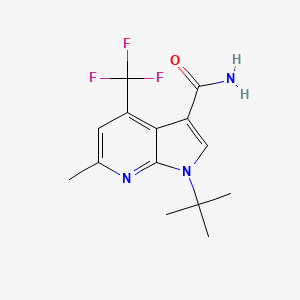 molecular formula C14H16F3N3O B1391029 1-(tert-butyl)-6-methyl-4-(trifluoromethyl)-1H-pyrrolo[2,3-b]pyridine-3-carboxamide CAS No. 1186404-79-4