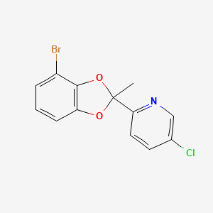 molecular formula C13H9BrClNO2 B13910294 2-(4-Bromo-2-methylbenzo[d][1,3]dioxol-2-yl)-5-chloropyridine 