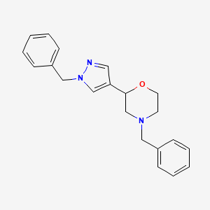 molecular formula C21H23N3O B13910302 4-Benzyl-2-(1-benzyl-1H-pyrazol-4-YL)morpholine 