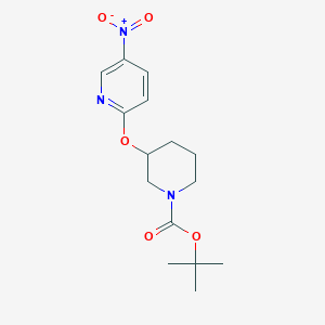 molecular formula C15H21N3O5 B1391036 叔丁基 3-((5-硝基吡啶-2-基)氧基)哌啶-1-羧酸酯 CAS No. 939986-60-4