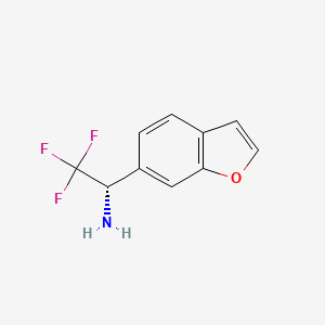 molecular formula C10H8F3NO B13910368 (1S)-1-(1-benzofuran-6-yl)-2,2,2-trifluoroethanamine 