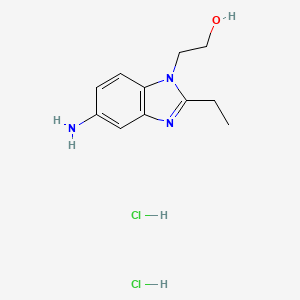 molecular formula C11H17Cl2N3O B1391039 2-(5-Amino-2-ethyl-benzoimidazol-1-yl)-ethanol dihydrochloride CAS No. 1185301-98-7