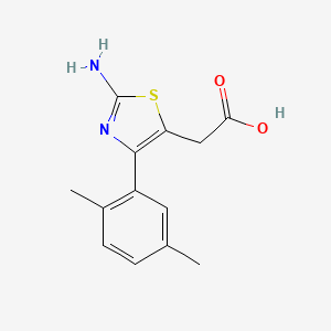 molecular formula C13H14N2O2S B13910403 (2-Amino-4-(2,5-dimethylphenyl)-1,3-thiazol-5-yl)acetic acid 