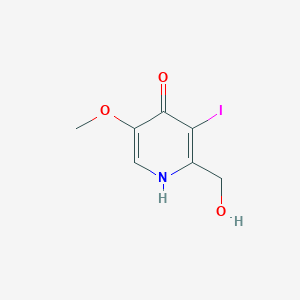 molecular formula C7H8INO3 B1391042 2-(Hydroxymethyl)-3-iodo-5-methoxy-4-pyridinol CAS No. 1190198-17-4