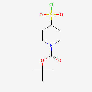 molecular formula C10H18ClNO4S B1391053 叔丁基-4-(氯磺酰基)哌啶-1-羧酸酯 CAS No. 782501-25-1