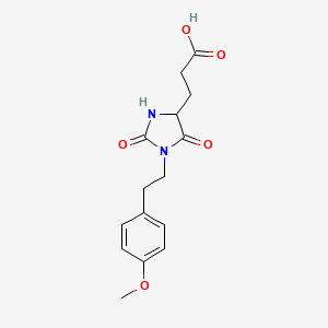 molecular formula C15H18N2O5 B1391058 3-{1-[2-(4-Methoxyphenyl)ethyl]-2,5-dioxoimidazolidin-4-yl}propanoic acid CAS No. 1214817-15-8