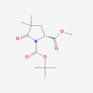 molecular formula C13H21NO5 B13910623 1-(tert-Butyl) 2-methyl (R)-4,4-dimethyl-5-oxopyrrolidine-1,2-dicarboxylate 