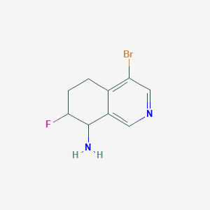 molecular formula C9H10BrFN2 B13910633 4-Bromo-7-fluoro-5,6,7,8-tetrahydroisoquinolin-8-amine 