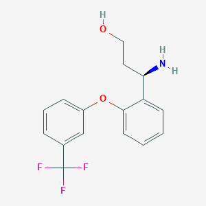 molecular formula C16H16F3NO2 B13910655 (3R)-3-amino-3-[2-[3-(trifluoromethyl)phenoxy]phenyl]propan-1-ol 