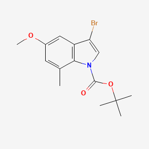 molecular formula C15H18BrNO3 B13910673 Tert-butyl 3-bromo-5-methoxy-7-methyl-indole-1-carboxylate 