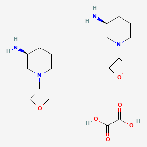 molecular formula C18H34N4O6 B13910688 hemi(oxalic acid);(3S)-1-(oxetan-3-yl)piperidin-3-amine 