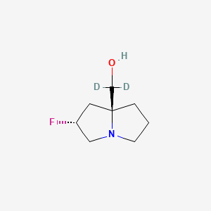 molecular formula C8H14FNO B13910701 [(2R,7aS)-2-fluoro-hexahydro-1H-pyrrolizin-7a-yl]((2)H)methanol 