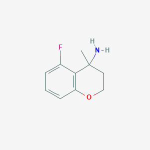 molecular formula C10H12FNO B13910752 5-Fluoro-4-methylchroman-4-amine 