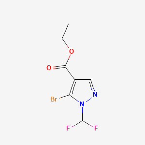 molecular formula C7H7BrF2N2O2 B13910769 Ethyl 5-bromo-1-(difluoromethyl)-1H-pyrazole-4-carboxylate 