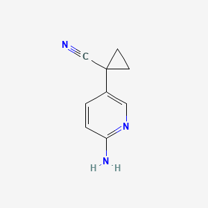 molecular formula C9H9N3 B13910789 1-(6-Amino-3-pyridyl)cyclopropanecarbonitrile 