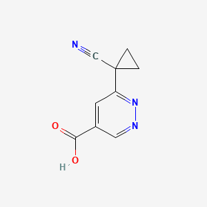 molecular formula C9H7N3O2 B13910806 6-(1-Cyanocyclopropyl)pyridazine-4-carboxylic acid 