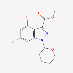 molecular formula C14H14BrFN2O3 B13910839 Methyl 6-bromo-4-fluoro-1-tetrahydropyran-2-YL-indazole-3-carboxylate 