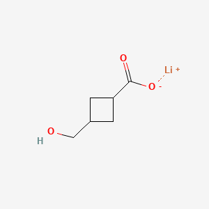 molecular formula C6H9LiO3 B13910845 Lithium 3-(hydroxymethyl)cyclobutane-1-carboxylate 