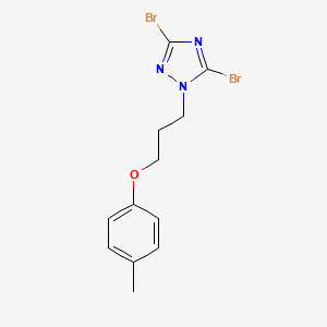 3,5-Dibromo-1-[3-(4-methylphenoxy)propyl]-1H-1,2,4-triazole