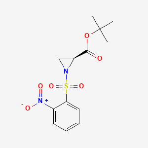 molecular formula C13H16N2O6S B13910892 tert-butyl (2S)-1-(2-nitrophenyl)sulfonylaziridine-2-carboxylate 