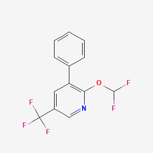 molecular formula C13H8F5NO B1391096 2-Difluoromethoxy-3-phenyl-5-(trifluoromethyl)pyridine CAS No. 1214368-87-2