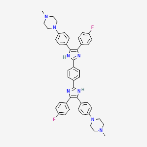 molecular formula C46H44F2N8 B13910960 1-[4-[4-(4-fluorophenyl)-2-[4-[4-(4-fluorophenyl)-5-[4-(4-methylpiperazin-1-yl)phenyl]-1H-imidazol-2-yl]phenyl]-1H-imidazol-5-yl]phenyl]-4-methylpiperazine 