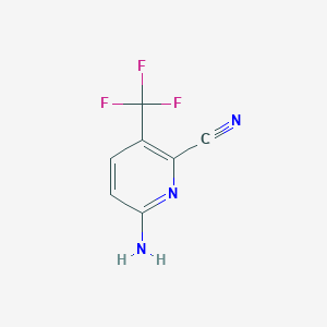 molecular formula C7H4F3N3 B13911002 6-Amino-3-(trifluoromethyl)picolinonitrile 